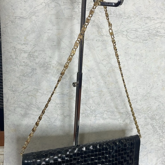 VINTAGE ENVELOPE/S-CHAIN WOVEN LEATHER SUEDE CLUTCH - Picture 3 of 12